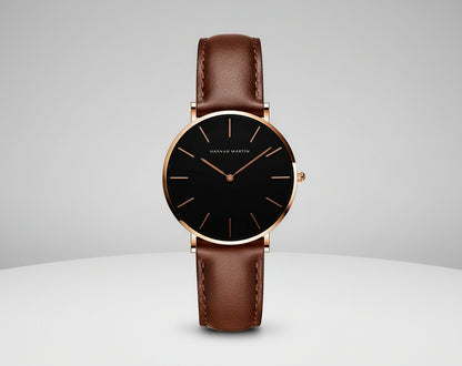 Top Brand Women Waterproof Wrist Watches 36Mm Fashion Luxury Ultra Thin Leather Creative Rose Gold Ladies Watches